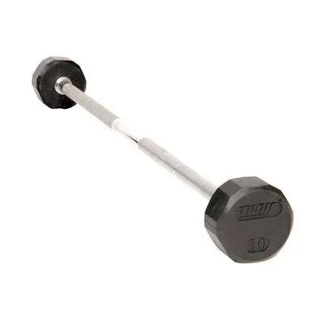 12-Sided 20-110lb Solid Rubber Straight Barbell Set by Troy Barbell