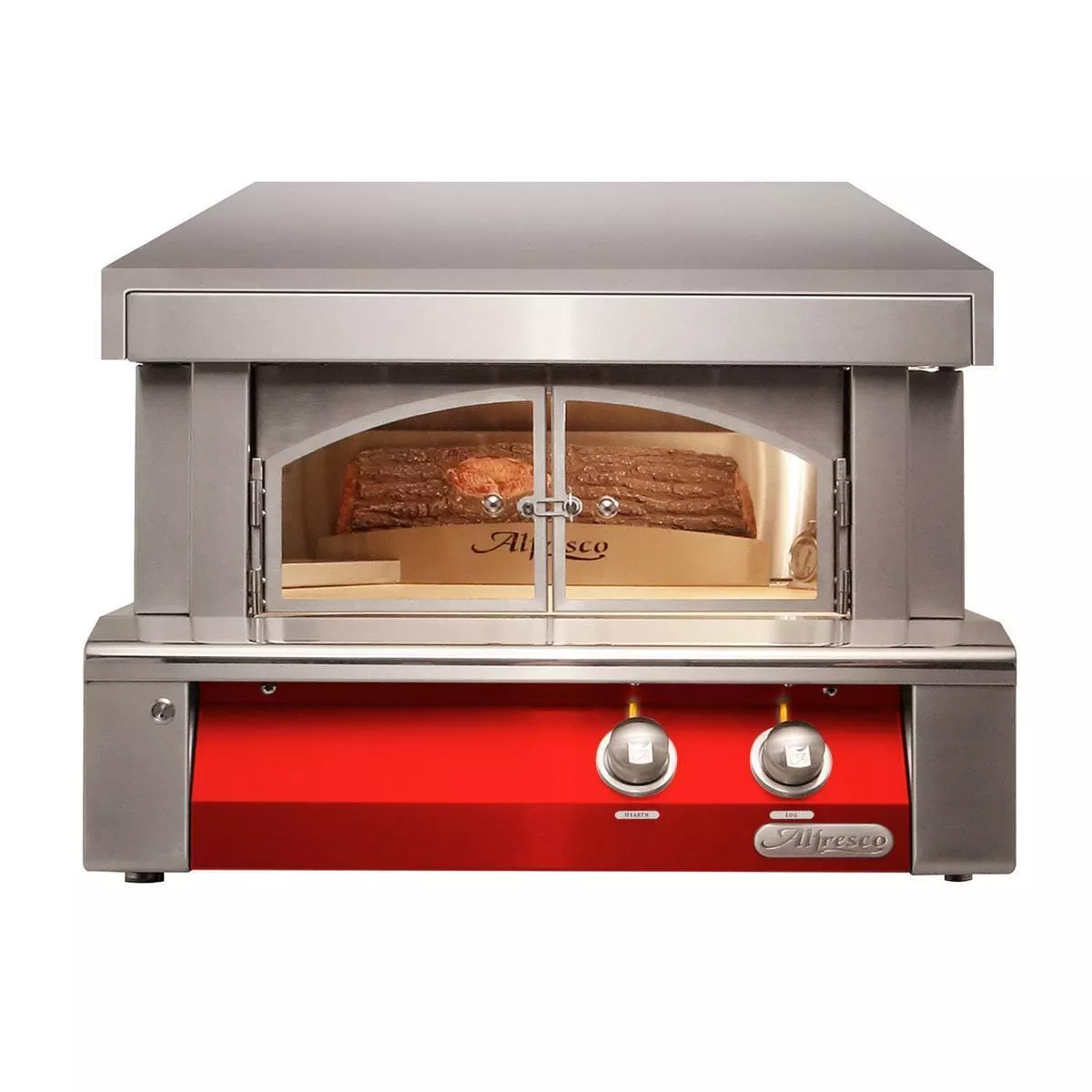 Alfresco 30-Inch Built-In Natural Gas Outdoor Pizza Oven Plus in Carmine Red - AXE-PZA-BI-NG-S3002
