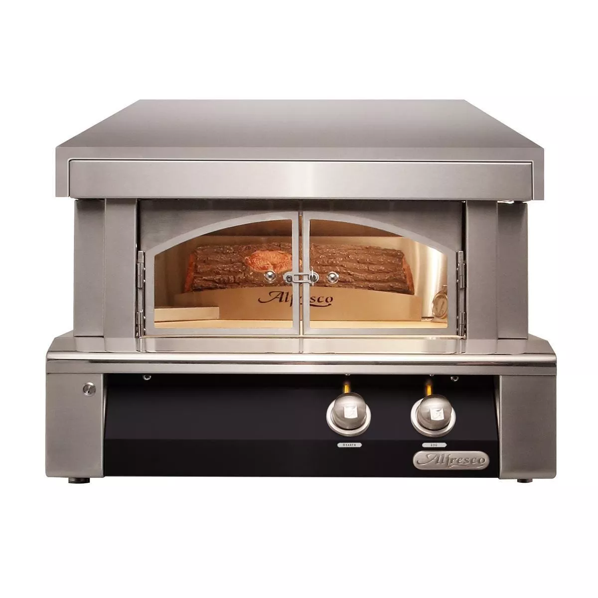 Alfresco 30-Inch Built-In Natural Gas Outdoor Pizza Oven Plus in Jet Black Gloss - AXE-PZA-BI-NG-S9005