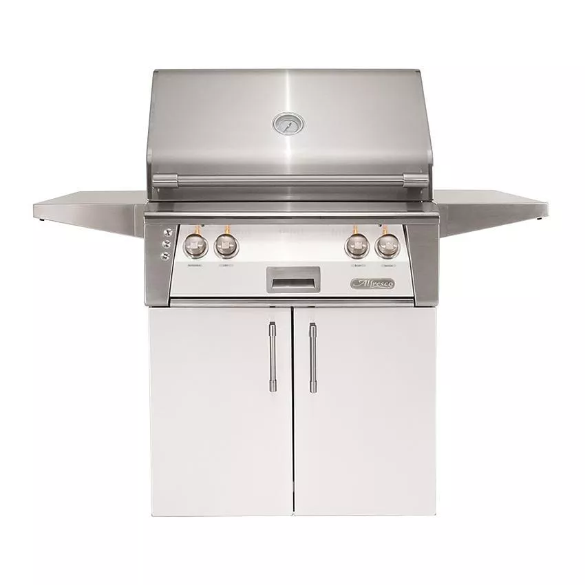 Alfresco ALXE 30-Inch Freestanding Natural Gas Grill With Rotisserie in Signal White Gloss - ALXE-30C-NG-S9003