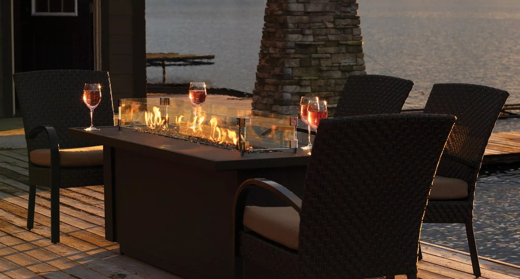 Barbara Jean Collection 48" OLT48 Linear Outdoor Gas Fire Table
