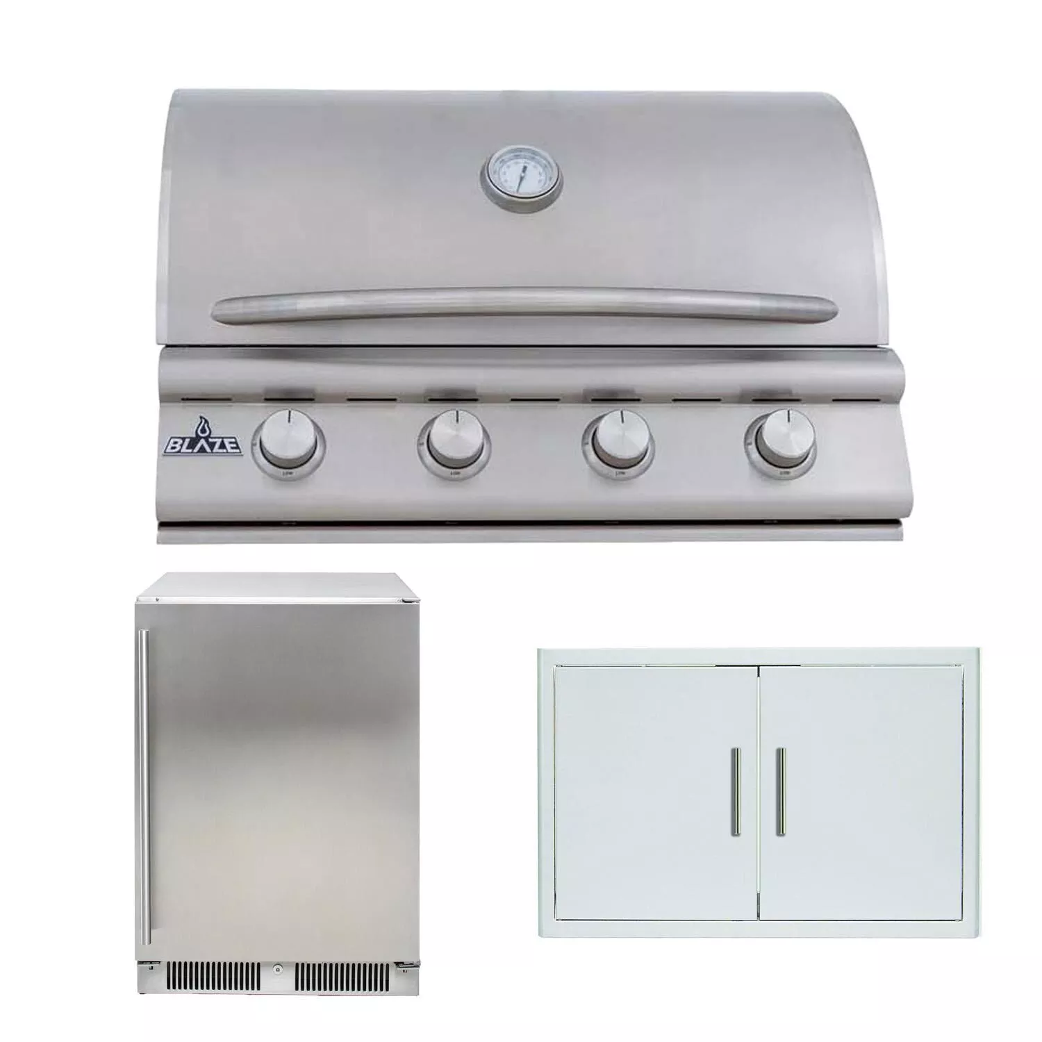 Blaze BCM 3 Pc 32-in Natural Gas Outdoor Kitchen Package w/ Refrigerator