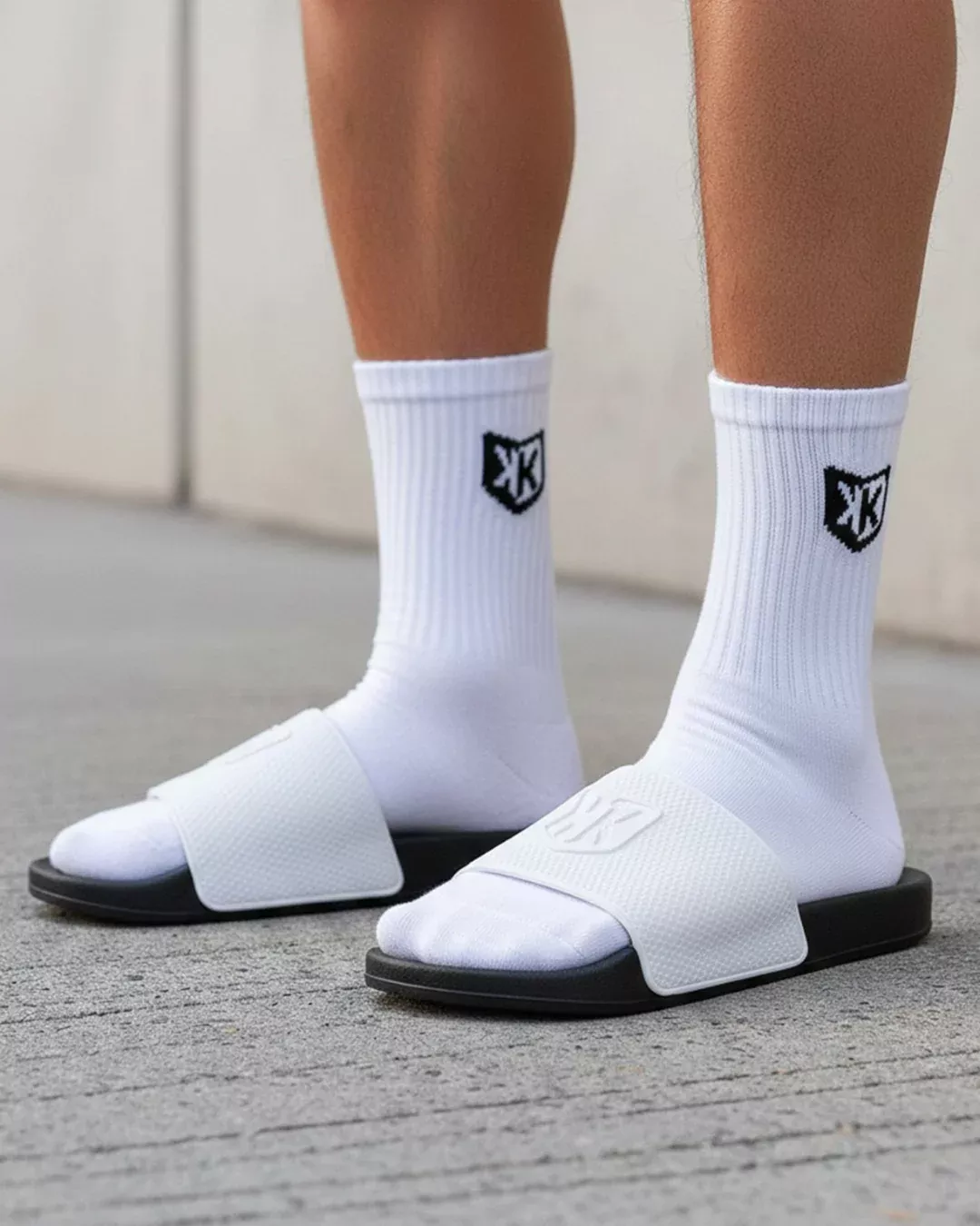 Claquettes FTKR Mova - Blanc/Noir