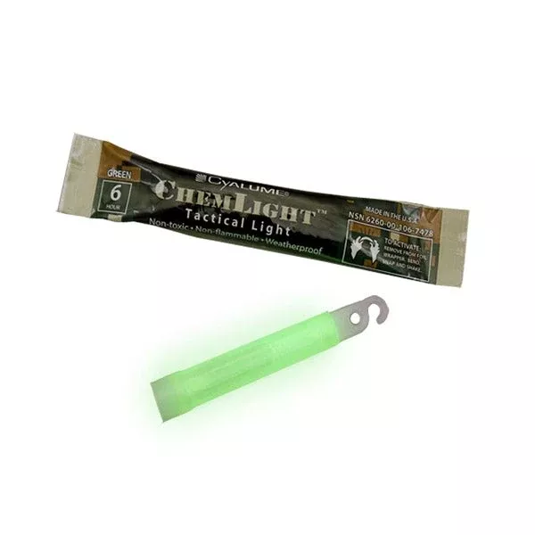 Cyalume 4" ChemLight - GREEN, 6 Hour (10-Pack)