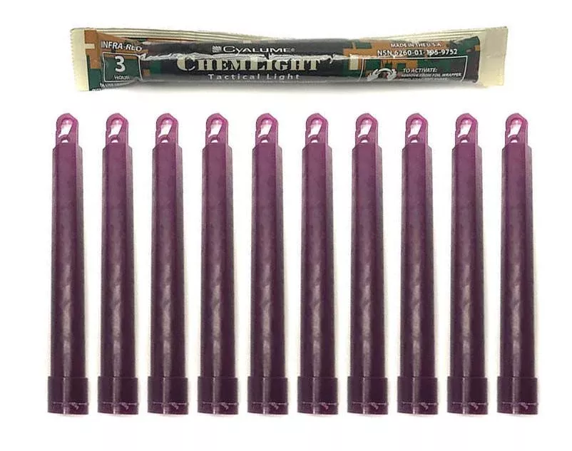 Cyalume 6" Tactical ChemLight - INFRARED IR, 3 Hour (10-Pack)