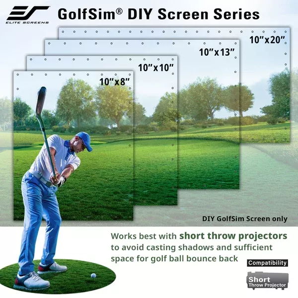 Elite Screens GolfSim DIY ImpactWhite 1145 Projector Screen