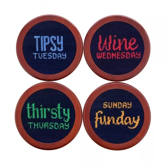 Fun Days Needlepoint Coaster Set