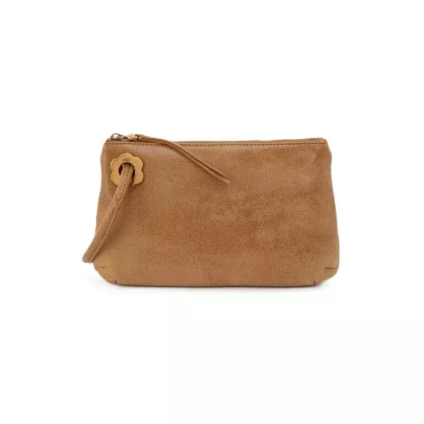 Hobo Daisy Daze Large Wristlet / Whiskey Buffed Leather