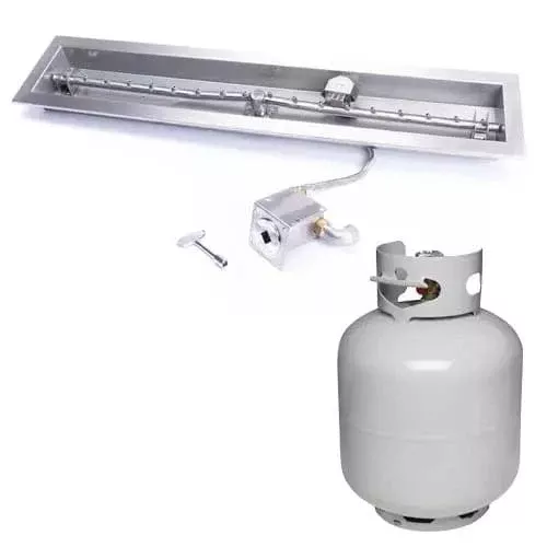 HPC Fire 36" Linear Trough Fire Pit Insert MLFPK36 TRGH-FLEX-LP-ST