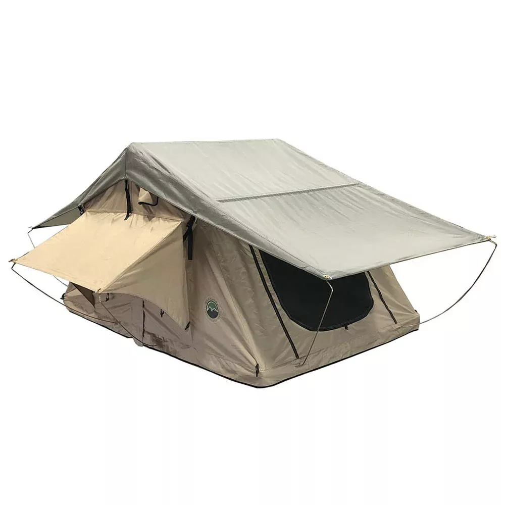 LD TMBK 3 Person Soft Shell Roof Top Tent - Tan/Green