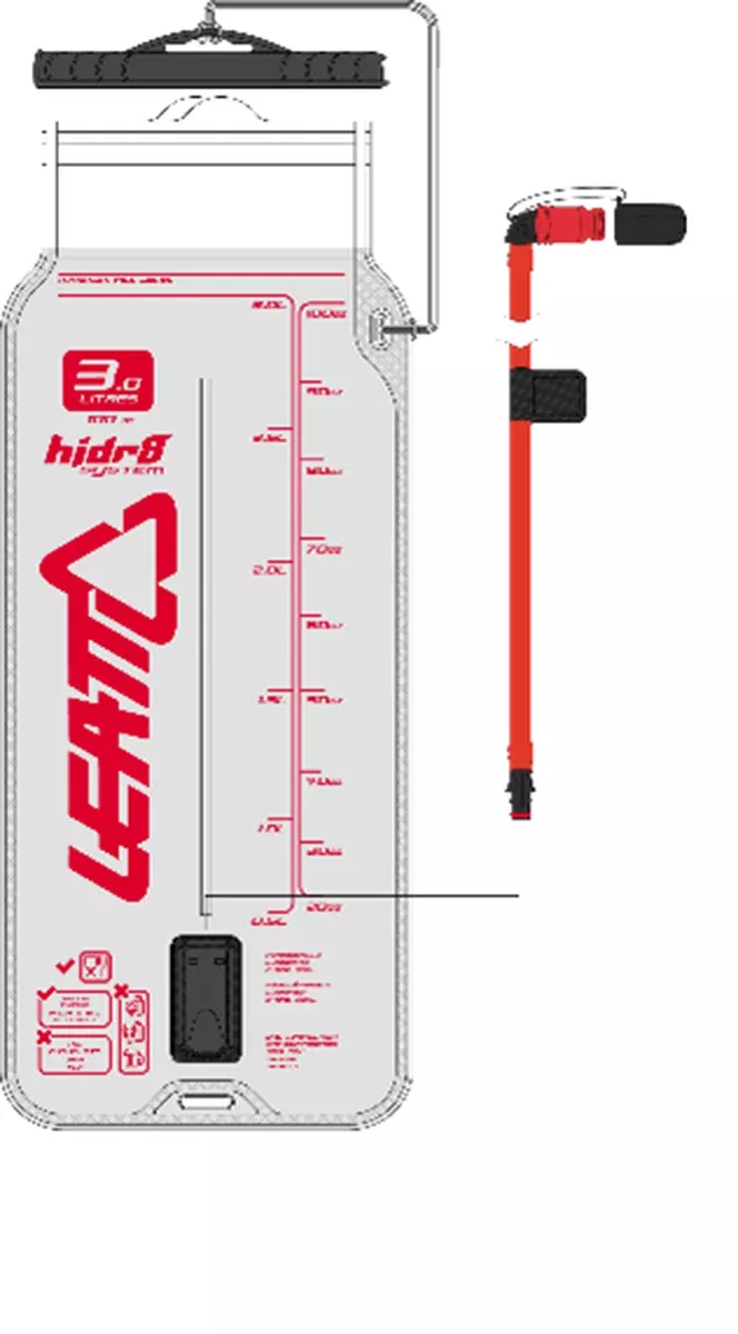 LEATT PART HYDRATION BLADDER FLAT CLEANTECH 3L (100OZ) W TUBE AND BITE VALVE