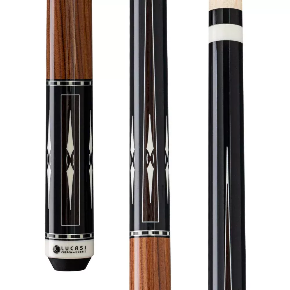 Lucasi LUX70 Pool Cue - Black and White