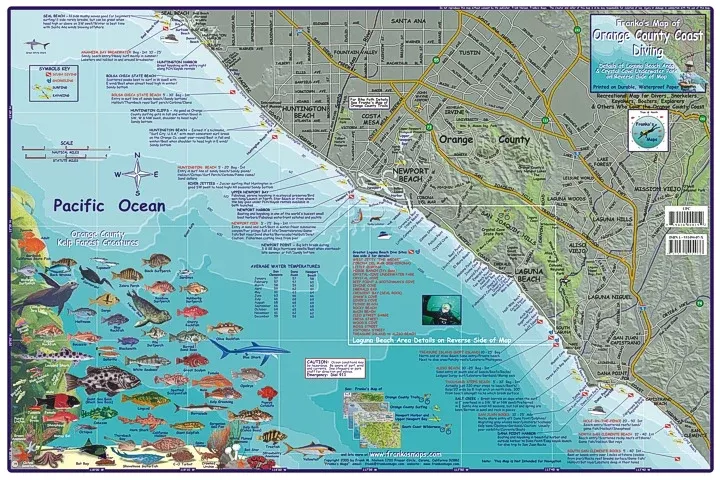 Orange County Waterproof Dive Map