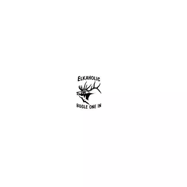 Outdoor Decals BUGLE ONE IN ELK White
