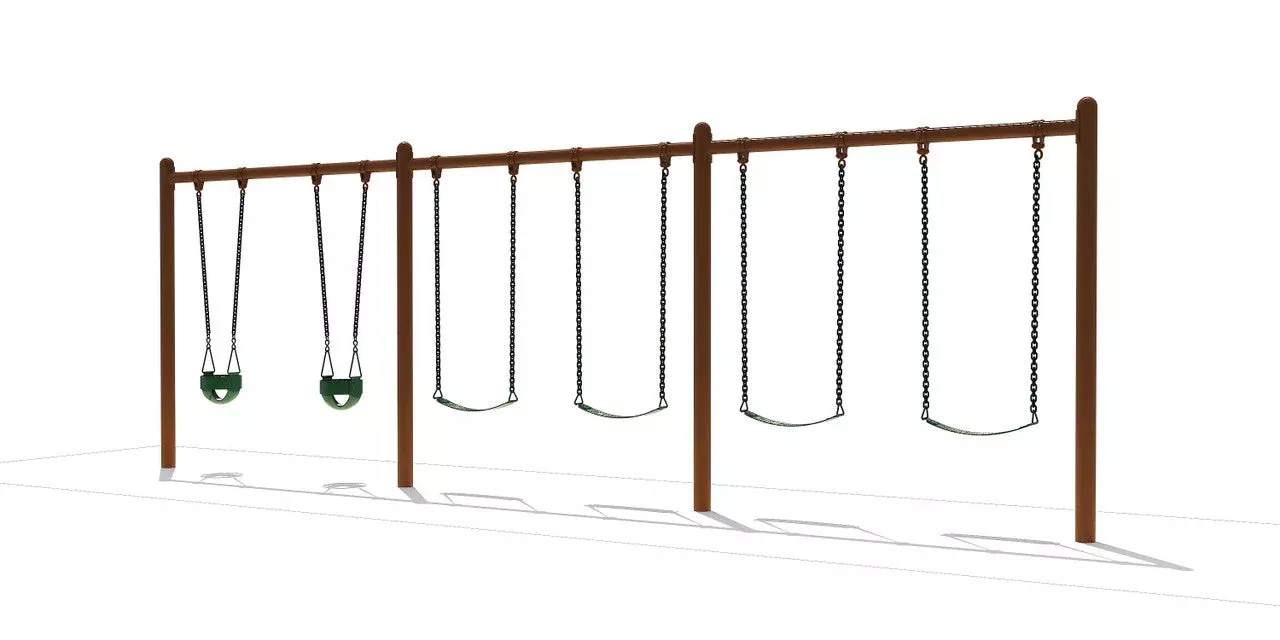 Playground Boss 5" Single Post Swing Frame 8ft - 3 Bay