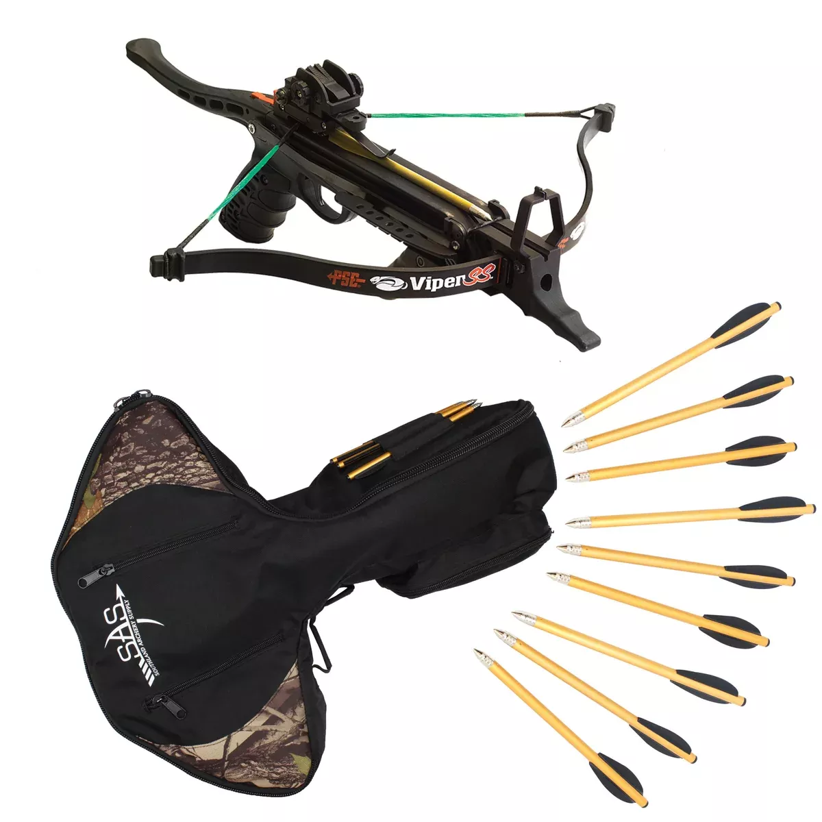 PSE Viper SS Handheld Pistol Crossbow Package with SAS Bag and Extra Arrows