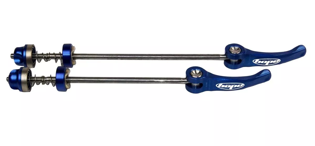 QUICK RELEASE SKEWER PAIR BLUE - ROAD 130MM
