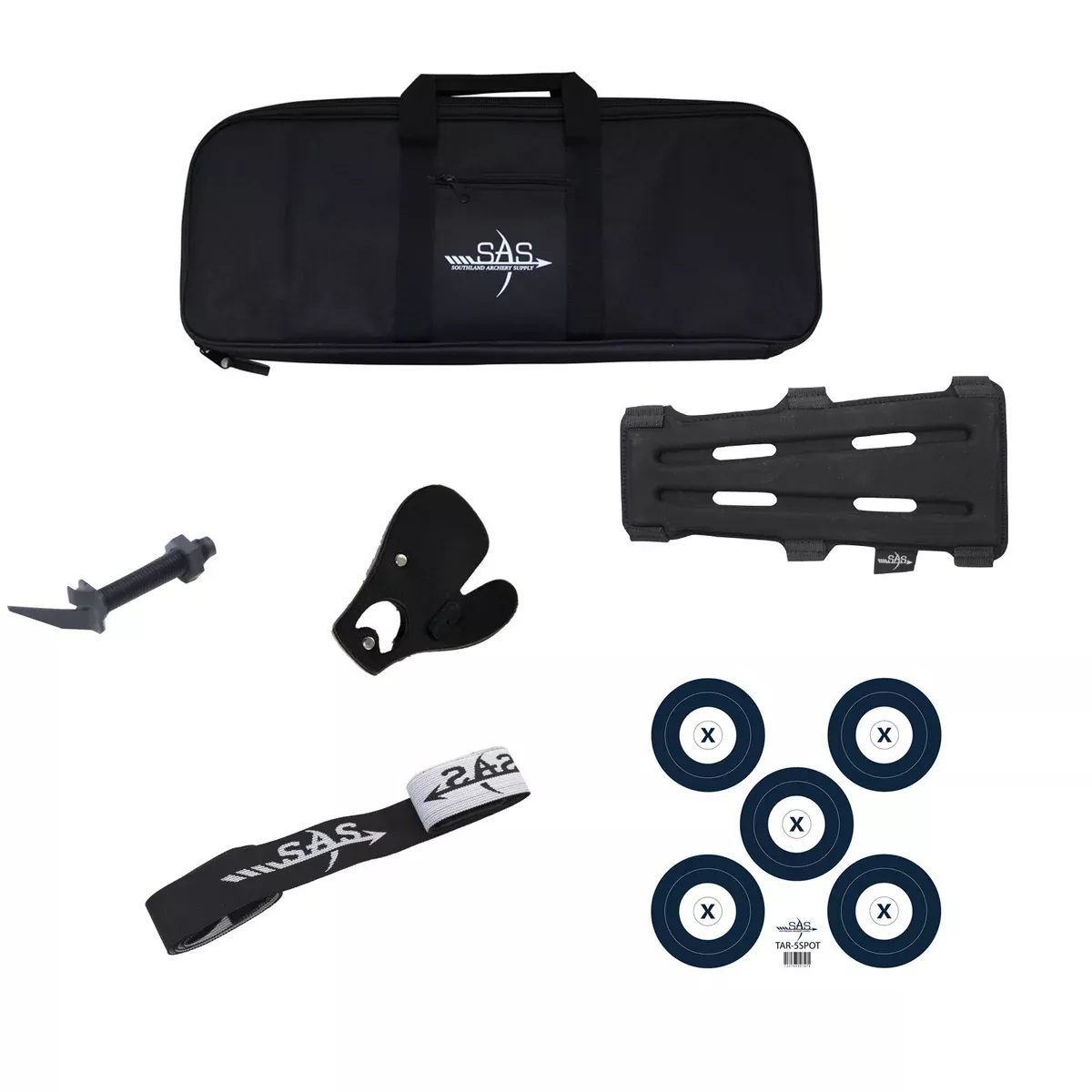 SAS Takedown Recurve Archery Bow Case w/ Accessory Package - Black/Blue/Red/Camo