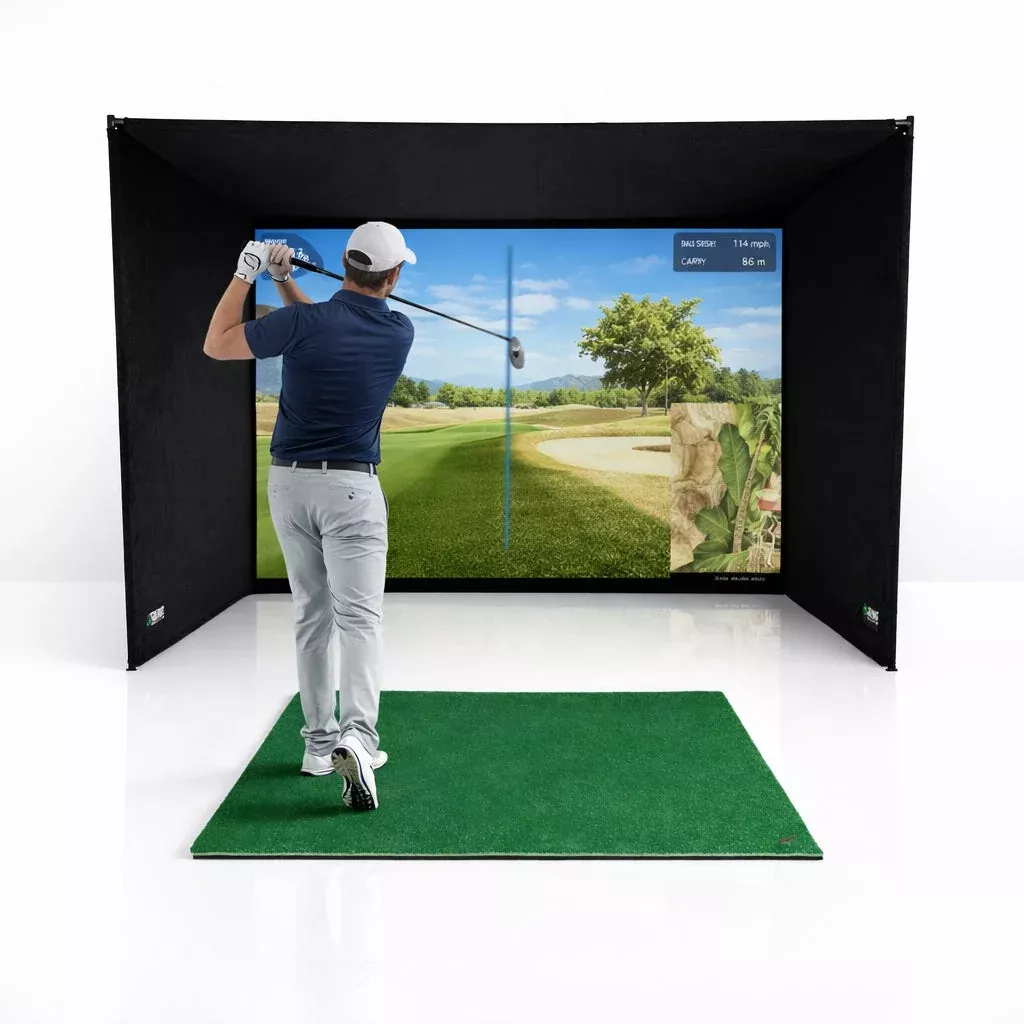 SimBox Golf Simulator Enclosure - 7 sizes, Pro + Impact Screen and Frame
