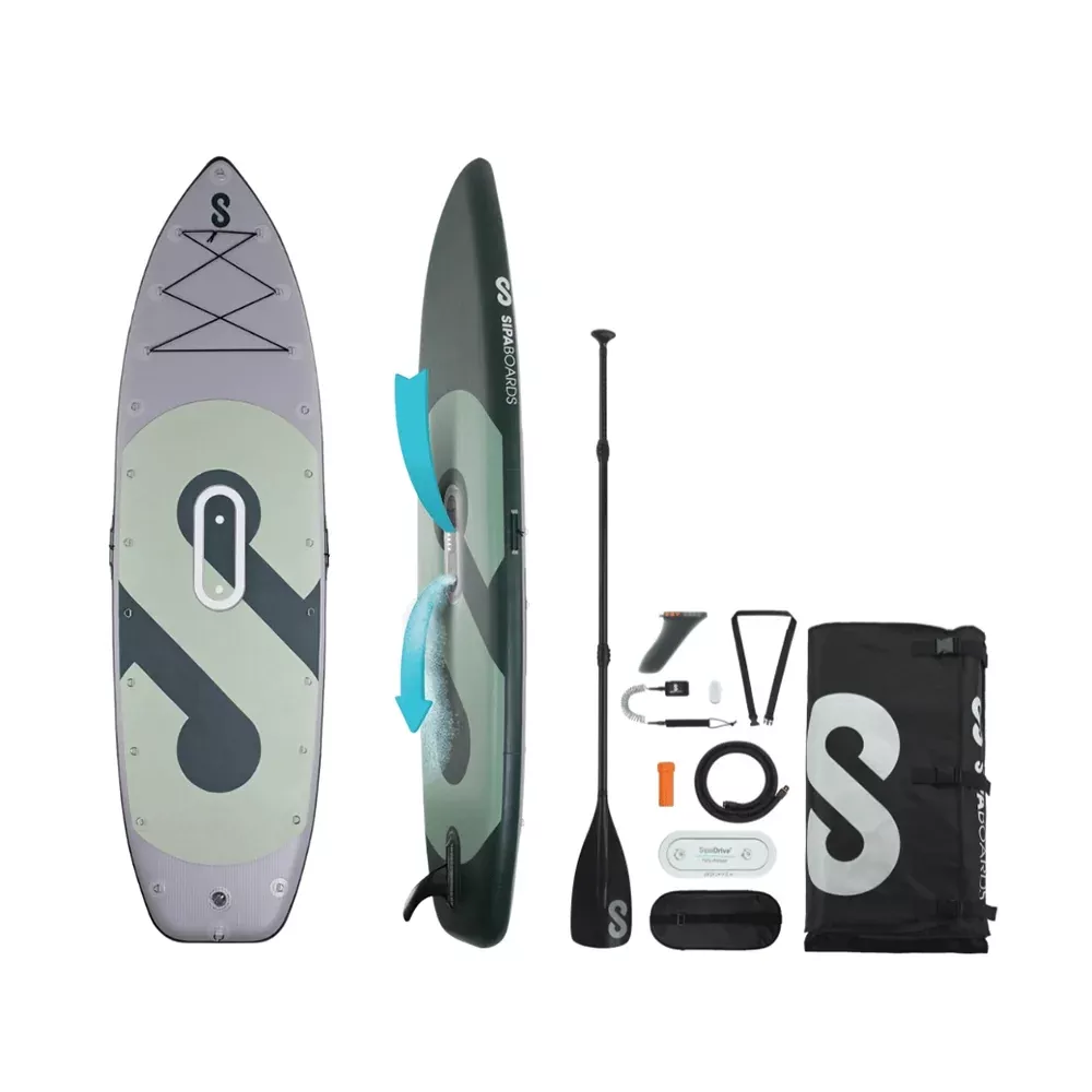 SipaBoards E-Angler Electric Self-Inflating Fishing SUP Board Set