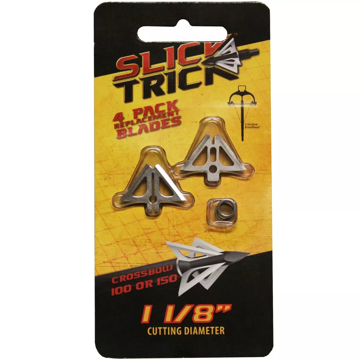 Slick Trick Crossbow Trick Replacement Blades 1-1/8" 100/150 Grain - 4/Pack