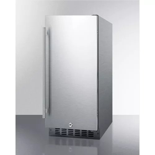 Summit 15-Inch Outdoor Refrigerator with Solid Door and Lock