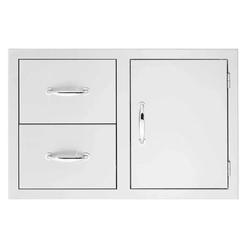 TrueFlame 33" 2-Drawer & Access Door Combo Masonry Frame Return TF-DC2-33M