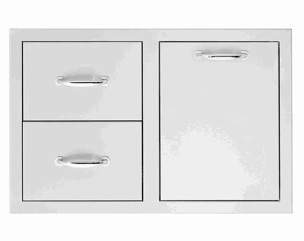 TrueFlame 33" 2-Drawer & Vented LP Tank Pullout Drawer Combo TF-DC2-33LP-A