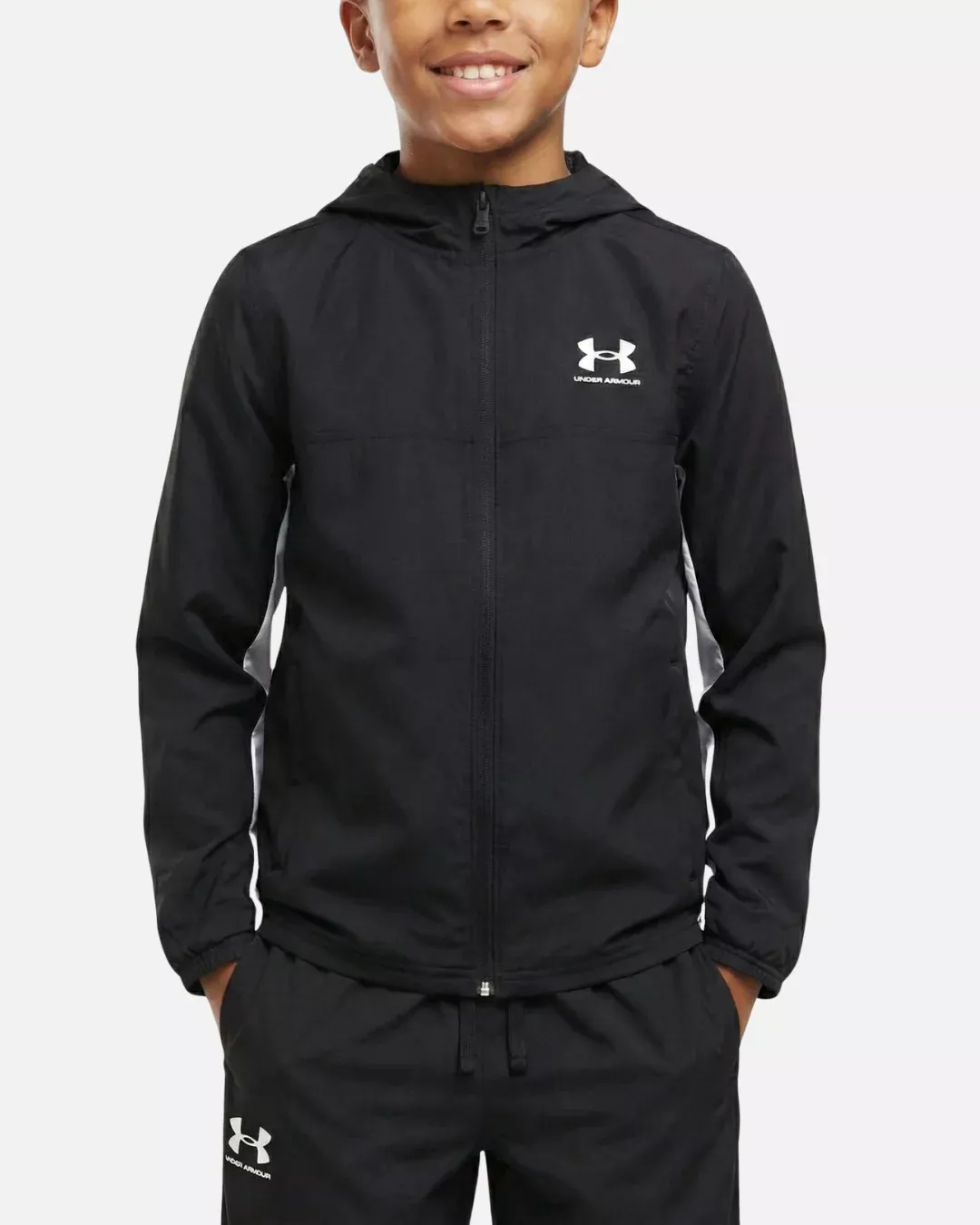 Veste Under Armour Rival Woven Junior - Noir/Blanc