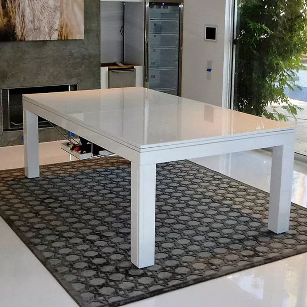 White Billiards Alpha Modern Slate Dining Top Pool Table