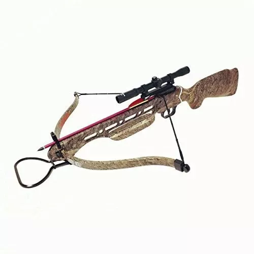 Wizard Archery 150lbs Crossbow w/ Scope, Arrows & Rope Cocking Device - Open Box